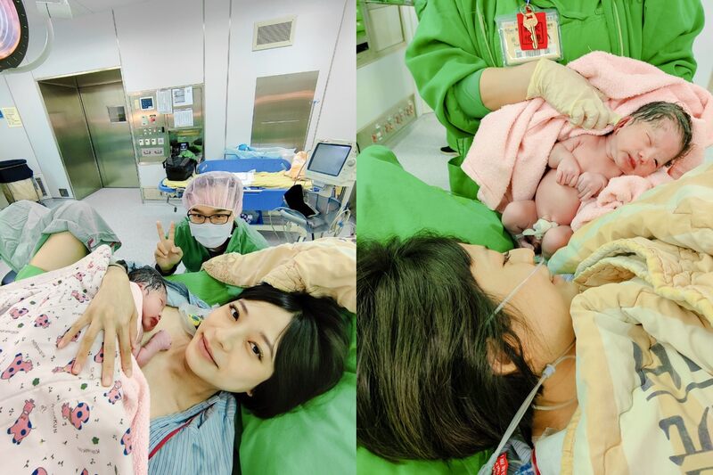 護理師介紹新生兒與產房全家福